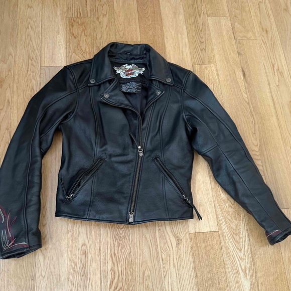 Harley Davidson Women's Leather Jacket Rare Size X-Small - Picture 1 of 6